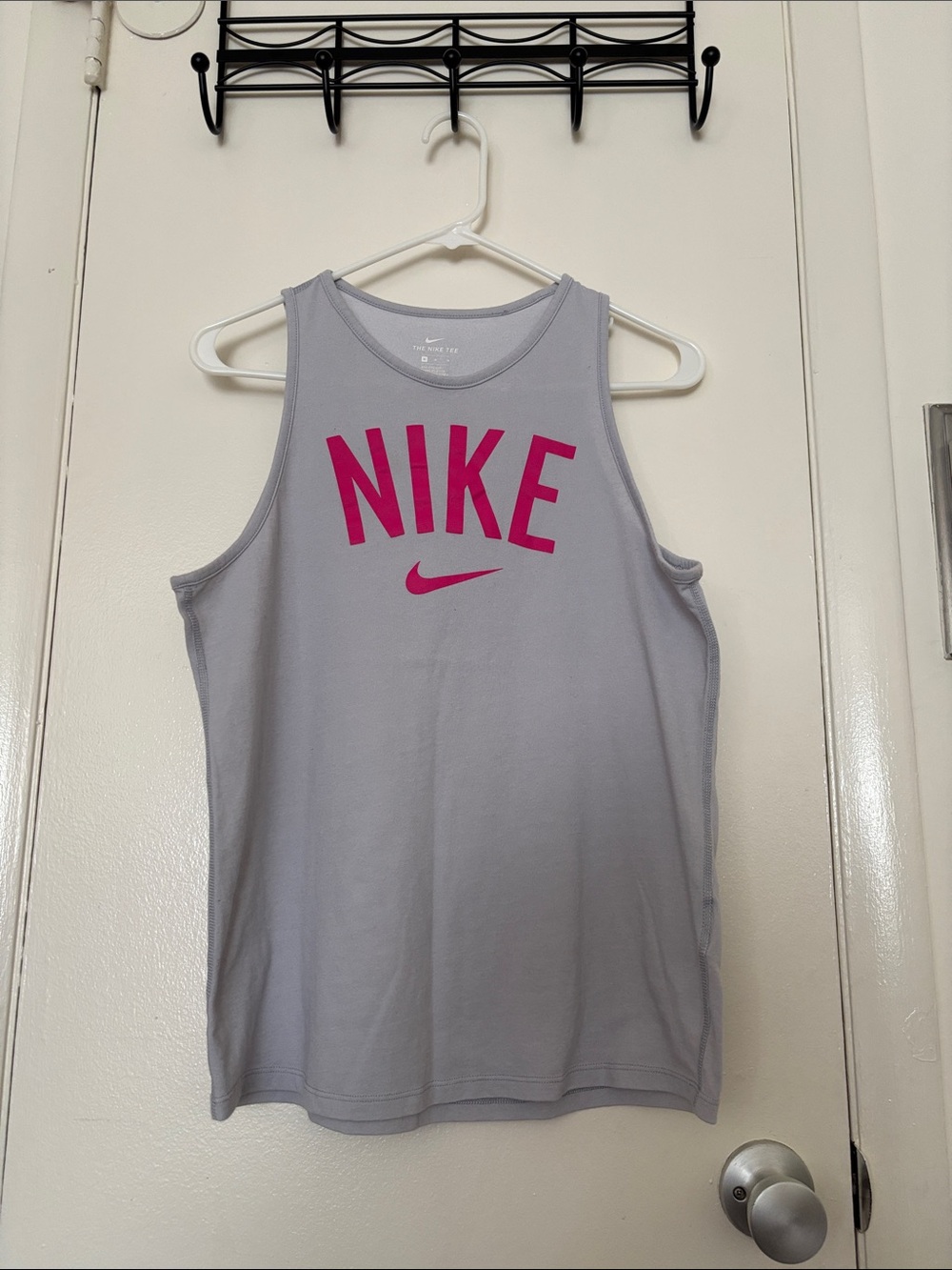 Nike Light gray Tank with Hot Pink Logo